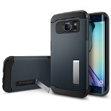 Galaxy S6 Edge Case Spigen AIR CUSHION Slim Armor Case for Samsung Galaxy S6 Edge KICK-STAND - Metal Slate SGP11426