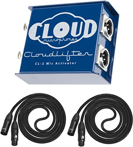 Cloud Microphones CL-2 Cloudlifter 2-channel Dual-Mono Version Mic Activator with 2 Senor XLR Microphone Cables