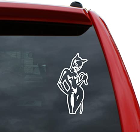 Black Heart Decals & More Animated Catwoman Vinyl Decal Sticker | Color: White | 5inch Tall