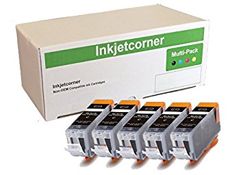 Inkjetcorner 5 Big Black Compatible XL Ink Cartridge with chip Replacement for PGI-250 PGI-250XL Series IP7220 iX6820 MG5520 MG5522 MG5620 MG6620 MG6600 MX920 MX922