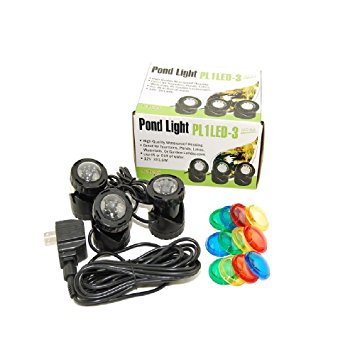 Jebao  Submersible LED Pond Light with Photcell Sensor, Set of 3