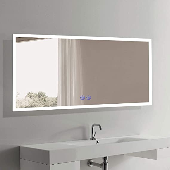 BHBL 70 x 32 in Large LED Bathroom Mirror/Full Length Samrt Mirror with Touch Button, Anti-Fog, Dimmable, Vertical & Horizontal Mount (N031-7032-TS)