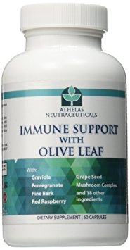 Olive Leaf Extract - Premium Full Spectrum Immune Support - All Natural with Graviola, Red Raspberry, Grape Seed, Quercetin, Antioxidants and Herbals - Full Body Wellness Supplement (Capsules)