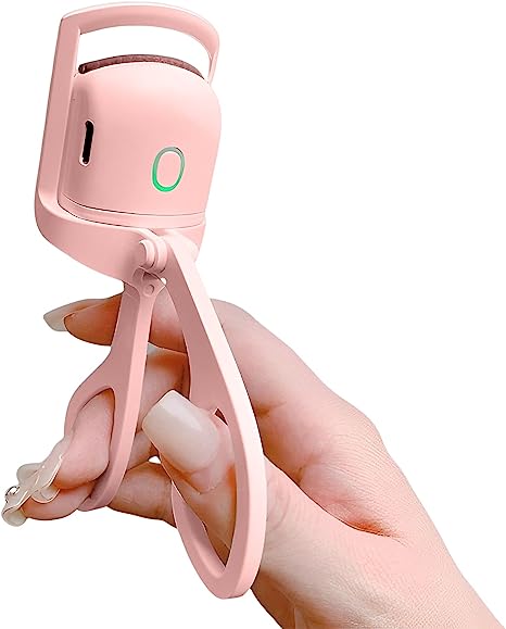 Heated Eyelash Curlers,Rechargeable Electric Eyelash Curler,Handheld Eyelash Heated Curler,2 Heating Modes with Sensing Heating Silicone Pad,Quick Natural Curling Eye Lashes for Long Lasting(Pink)