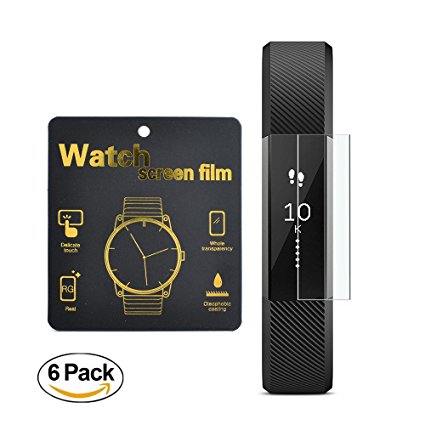 Fitbit Alta Screen Protector [6-Pack] Thierfy [Scratch Resistant] [Clear HD] [Anti-Bubble] Full Coverage Screen Protector for For Fitbit Alta HR