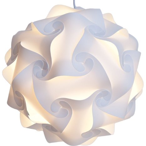 Lightingsky Ceiling Pendant DIY IQ Jigsaw Puzzle Lamp Shade Kit with 40 Inch Hanging Cord (White, Large-40cm)