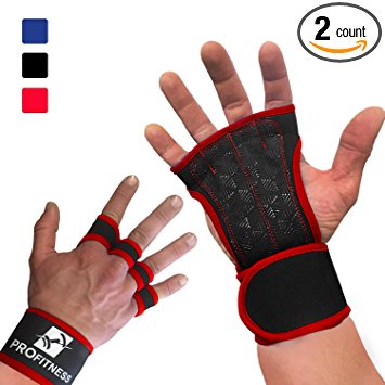 Cross Training Gloves by ProFitness | Non-Slip Palm Silicone Weight lifting Glove to avoid Calluses | Perfect for WODs & Weightlifting | With Wrist Wrap Support, Ideal for both Men & Women