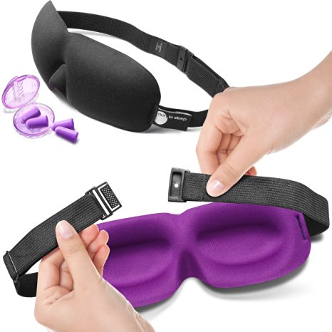 Eye Mask from Drift to Sleep with Moldex Ear plugs Natural sleep aid Patented Sleep mask with buckle closure does not snag hair Contoured shape does not smudge makeup Enjoy restful sleep