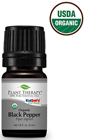 Plant Therapy Black Pepper Organic Essential Oil 5 mL (1/6 oz) 100% Pure, Undiluted, Therapeutic Grade