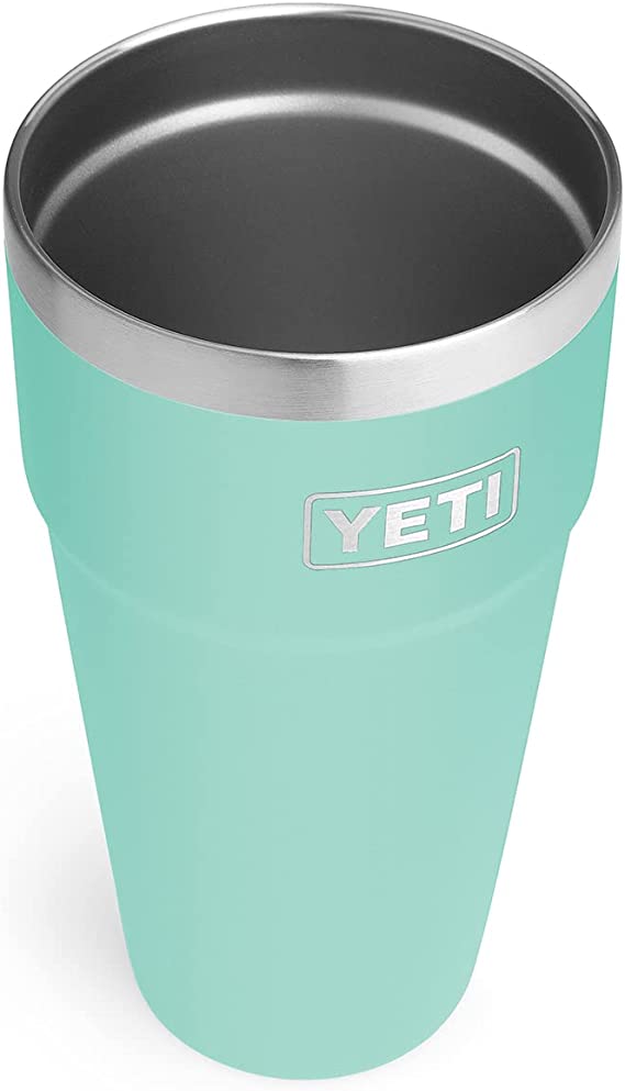 YETI Rambler 26 oz Stackable Cup, Vacuum Insulated, Stainless Steel with No Lid, Seafoam