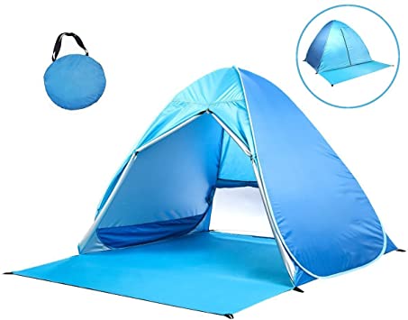 Leesentec Easy pop up Beach Tent Portable Sun Shade Sport Shelter Camping Shelter Beach Umbrella for Outdoors with Carry Bag
