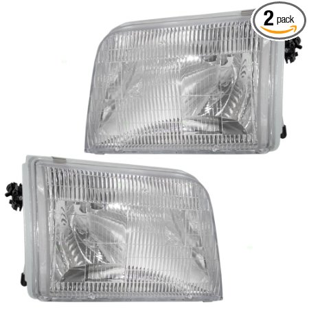 Driver and Passenger Headlights Headlamps Replacement for Ford Pickup Truck F37Z13008B F37Z13008A