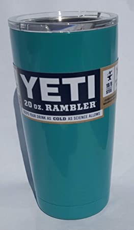 Yeti Rambler Tumbler, Stainless Steel, with Lid, Custom Colors (Turquoise)