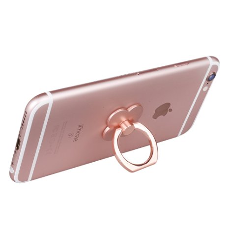 Creaker® Zinc Alloy & PC Cell Phone Ring Stand & Holder for iPhone & Android Mobile Phones/ iPad/ iPod/ Tablet (Rose Gold)