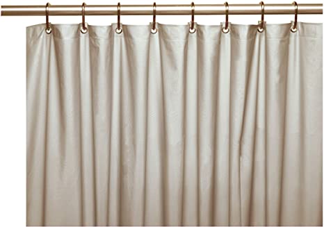 Elegant Home Heavy Duty Vinyl Shower Curtain Liner with 12 Metal Grommets Silver
