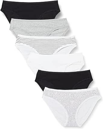 Amazon Essentials Women's Cotton Bikini Brief Underwear (Available in Plus Size), Multipacks