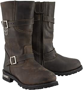 Milwaukee Leather MBM9063 Men's Classic ‘Distressed Brown’ Motorcycle Leather Engineer Boots - 8