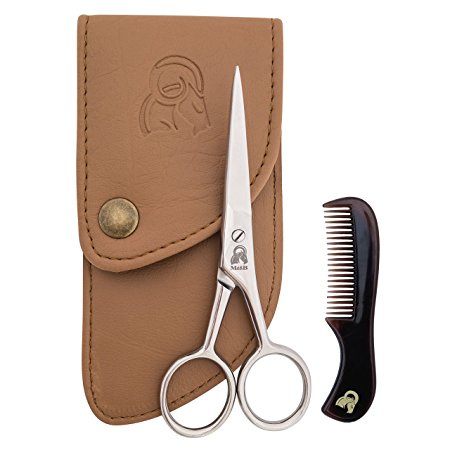 Beard & Mustache Scissors With Comb For Precise Facial Hair Trimming - Sharpness and Stainless Steel Give These Scissors Durability That Will Last, Order Your's Now!