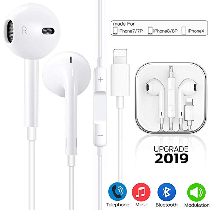 ZJXD Earphones In Ear Headphones Wired Earbuds Stereo Noise Isolating Headset With Microphone remote sound control Compatible With iPhone (Bluetooth Connectivity)