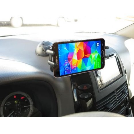High Grade Car Dash Holder / Windshield 360 Degree Cradle Mount for Samsung Galaxy S4, S5, S6, Note 2, 3, 4 and Note Edge (with or without case protection)