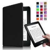 Fintie Kindle Voyage SmartShell Case - The Thinnest and Lightest Protective PU Leather Cover with Auto SleepWake for Amazon Kindle Voyage 2014 Black