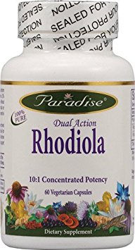 Paradise Herbs Dual Action Rhodiola -- 60 Vegetarian Capsules - 2pc