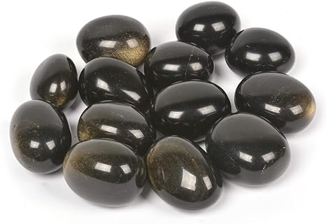 100 Grams Golden Obsidian Tumbled Polished Natural Crystal Healing Pocket Stones Rock Collection