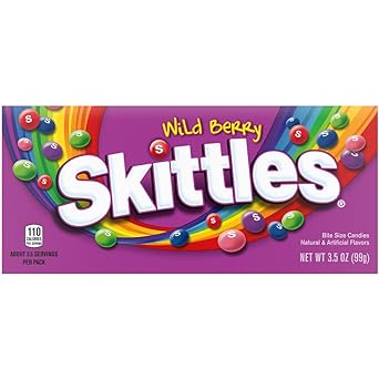 SKITTLES Wild Berry Chewy Candy Theater Box, 3.5 oz Box