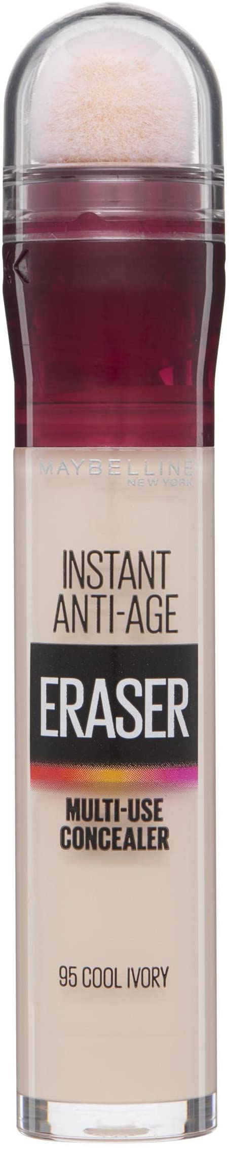 Maybelline Instant Anti Age Eraser Eye Concealer, Dark Circles and Blemish Concealer, Ultra Blendable Formula, 95 Cool Ivory