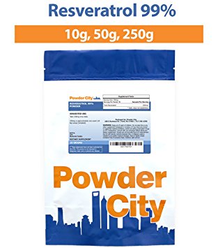 Powder City Resveratrol Supplement 99% (Trans-Resveratrol) (50 Grams)