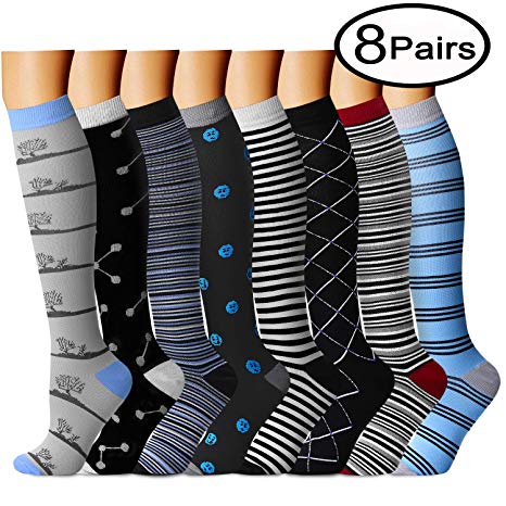 CHARMKING Compression Socks for Women & Men 15-20 mmHg is Best Graduated Athletic & Medical Running Flight Travel Nurses Pregnant - Boost Performance Blood Circulation & Recovery