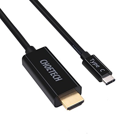 USB C to HDMI Cable (5.9ft/1.8m), CHOETECH USB 3.1 Type C Male (Thunderbolt 3 Compatible) to HDMI Male 4K Cable for the 2016 MacBook Pro, New MacBook, ChromeBook Pixel and More