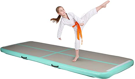 Milliard 10ft/13ft Air Track Inflatable Gymnastics Tumbling Air Track Mat with Electric Air Pump for Cheerleading/Practice Gymnastics/Beach/Park/Home use