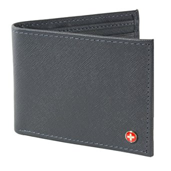 Alpine Swiss Mens Leather Flipout ID Wallet Bifold Trifold Hybrid