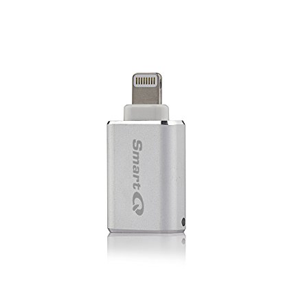 SmartQ C620 MFI Lightning MicroSD Card Reader Connector for Easy File Transfer, Backup Files, Save Storage Space on Your Device (Silver)