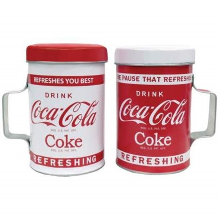 WL SS-WL-24801 "Drink Coke" Tin Salt & Pepper Shakers, 4", Red/White