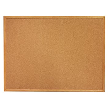 Quartet Cork Bulletin Board, 4 x 3 Feet, Corkboard, Oak Finish Frame (304)