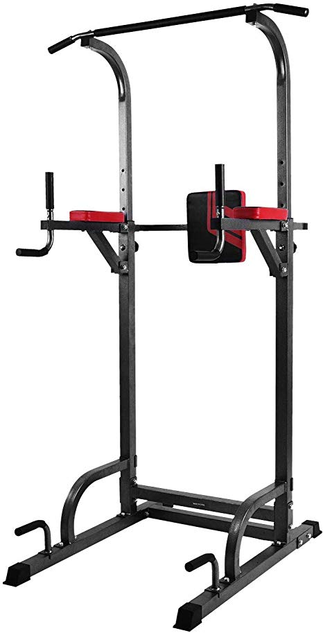 Magic Fit Power Tower Multi-Function Workout Dip Station for Home Gym Training Fitness Exercise Equipment Adjustable Height Pull/Push Up Bar Tower
