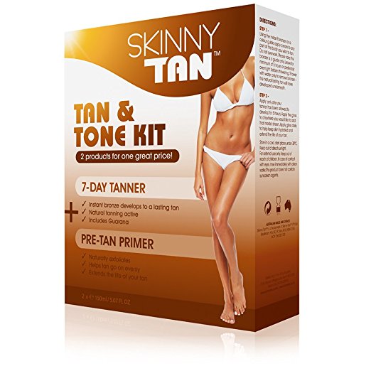 Skinny Tan - Tan & Tone Kit - No Orange, No Streak, Cellulite Reduction Lotion All Skin Types