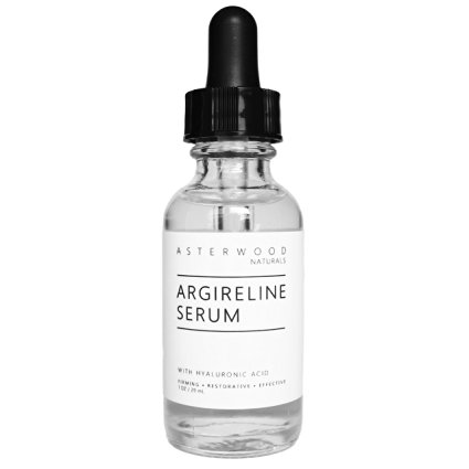 Argireline Serum 30% with Organic Hyaluronic Acid 20% 1 oz - Anti Wrinkle, Anti Aging - Genuine Liptec Argireline - Skin Relaxer - Asterwood Naturals - 1 Ounce Glass Bottle