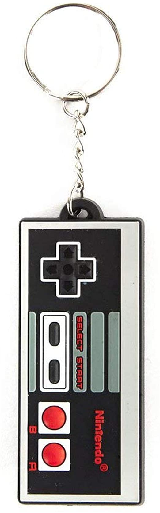 Classic NES Controller Keychain Rubber, Black, One Size