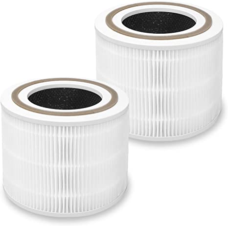 RONGJU 2 PACK Core 300 Replacement HEPA Filter Compatible with LEVOIT Core 300, Core P350 Air Purifier, for Core 300-RF, Core P350-RF, H13 Grade 3-in-1 High-Efficiency Activated Carbon HEPA Filter
