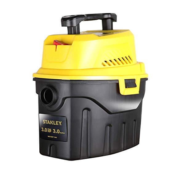 Stanley SL18910P-3 Wet/Dry, 3 Gallon, 3 Horsepower, Portable Car Vacuum, 3.0 HP AC, Black