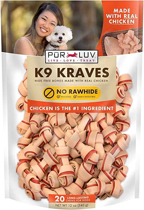 Pur Luv K9 Kraves Rawhide Free Bone Dog Treats