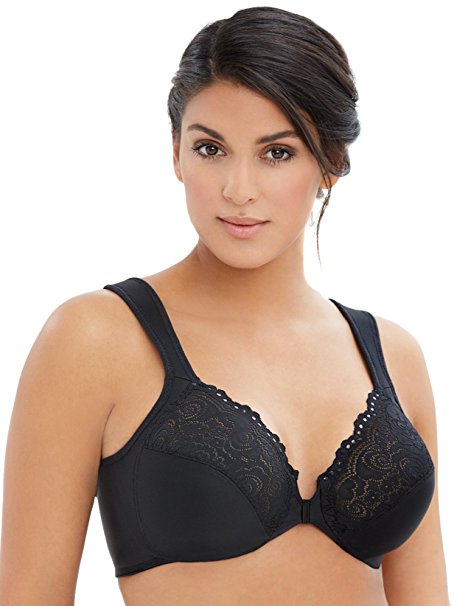 Glamorise Women's Plus-Size Elegance Front-Close Lace Underwire Bra