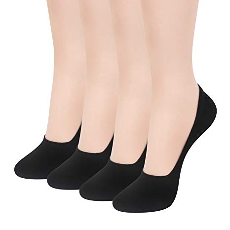 Women's No Show Socks 4 Pairs - Best Low Cut Cotton Socks by Sockspree