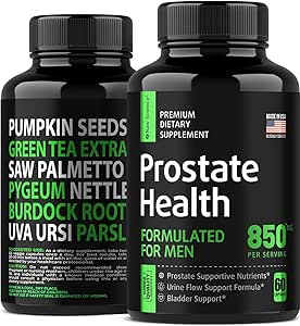 Prostate Support Supplement For Men's Health - DHT Blocker, Urinary Tract, Overactive Bladder Support & Prostate Health: Saw Palmetto, Lycopene, Pygeum, Pumpkin Seed Extract, Beta Sitosterol - 60 Caps