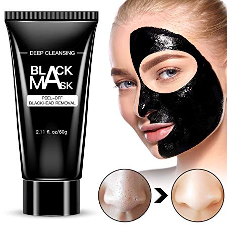 Blackhead Remover Mask, Deep Cleansing Black Mask for Face & Nose Peel Off Blackhead Mask Gentle Facial Mask for Men and Women for All Skin Types