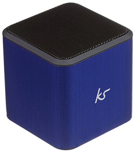 KitSound Cube Universal Portable Wired Speaker with 3.5 mm Jack, Compatible with Smartphones - Blue