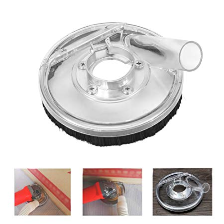 Dust Shroud Cover Fits Angle Hand Grinders 80-125mm Clear Vacuum Dust Shroud Dry Grinding Dust Cover for 4"/ 5" Angle Grinders and Wet Polisher Concrete Grinding Diamond Cup Wheels
